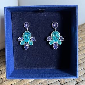 Swarovski Eglantine Earrings - Purple, Teal, Teardrop